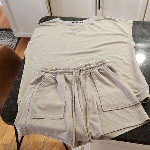 Women's Tan Shorts Set
